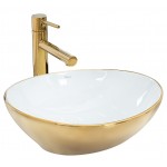 Накладной умывальник Rea Sofia Gold/White